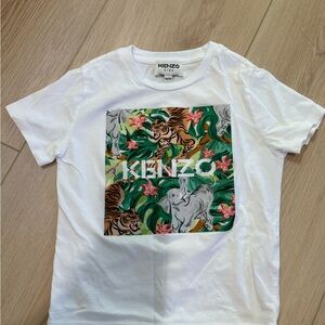 Kenzo Kids White Tee with Jungle Graphic Size 5